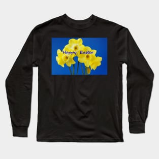 Narcissus  'Regeneration'  Division 7 Jonquilla   Daffodil Happy Easter message Long Sleeve T-Shirt